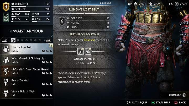 The last armor item for Kratos in God of War Ragnarok is waist armor - God of War Ragnarok: Armor - Character development - God of War Ragnarok Guide