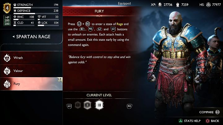 At the beginning of the story, Kratos has only one version of Spartan Rage at his disposal, but further two will be unlocked with your progress in the main storyline - God of War Ragnarok: Weapons - Character development - God of War Ragnarok Guide