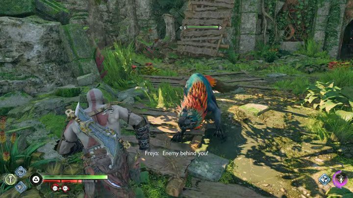 Head towards the lower exit - you need to lift the grate - God of War Ragnarok: Path of Destruction - walkthrough - Favors - Vanaheim - God of War Ragnarok Guide