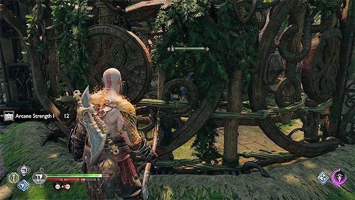 Return to the raised cage and wait for the monster - God of War Ragnarok: Path of Destruction - walkthrough - Favors - Vanaheim - God of War Ragnarok Guide