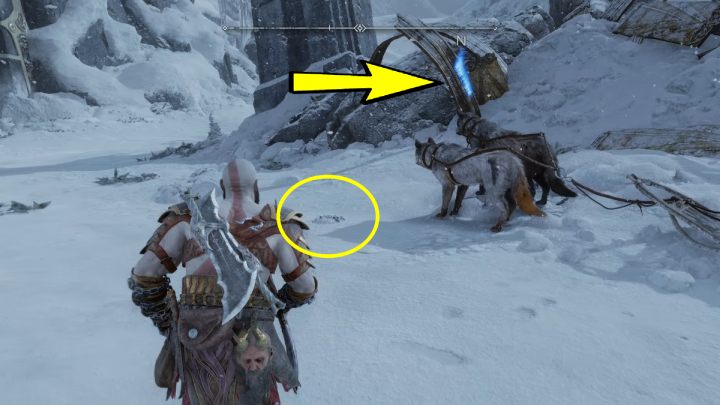 The runes are on the remains of a huge armor - God of War Ragnarok: Lake of Nine, Midgard - secrets, collectibles - Midgard - God of War Ragnarok Guide