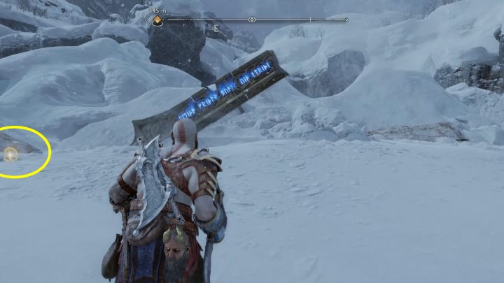 The spear in question is not far from the bridge - God of War Ragnarok: Lake of Nine, Midgard - secrets, collectibles - Midgard - God of War Ragnarok Guide