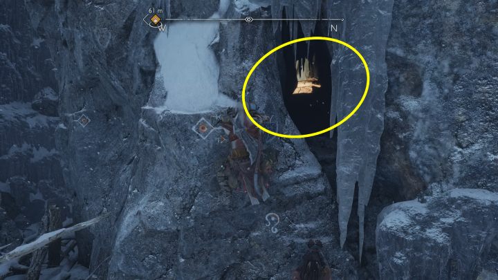 You will see the chest through a crack in a rock while climbing to the top of the mountain - God of War Ragnarok: Well of Urd, Midgard - secrets, collectibles - Midgard - God of War Ragnarok Guide
