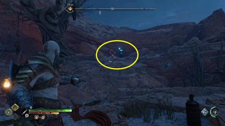 The 3rd rune is located on the rock opposite the chest - God of War Ragnarok: The Strond, Alfheim - secrets, collectibles - Alfheim - God of War Ragnarok Guide
