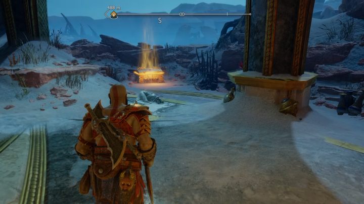 To be able to open the chest, you first need to clear the area of all opponents - God of War Ragnarok: The Barrens, Alfheim - secrets, collectibles - Alfheim - God of War Ragnarok Guide