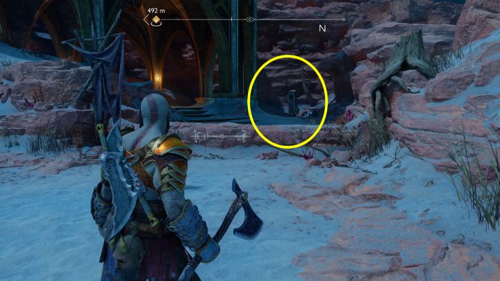 The runes are found next to a small building - defeat all enemies to be able to collect them - God of War Ragnarok: The Barrens, Alfheim - secrets, collectibles - Alfheim - God of War Ragnarok Guide