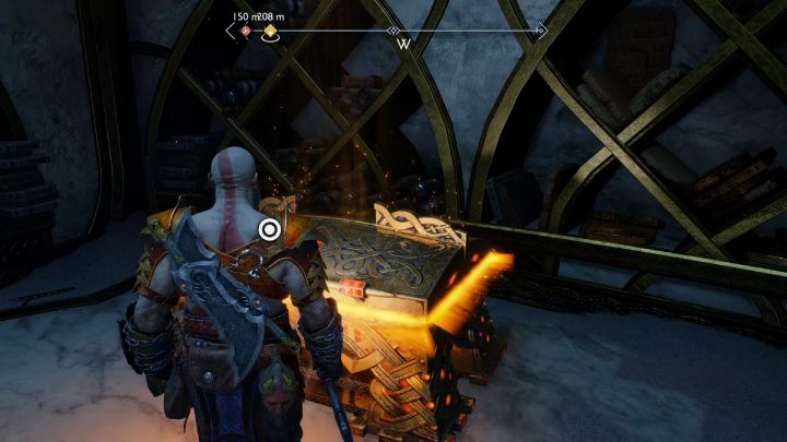 You will find the chest on the second floor of the building, next to the treasure map - God of War Ragnarok: The Forbidden Sands, Alfheim - secrets, collectibles - Alfheim - God of War Ragnarok Guide