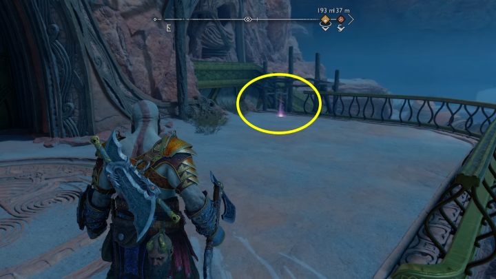 Grab the handle and jump up - God of War Ragnarok: The Forbidden Sands, Alfheim - secrets, collectibles - Alfheim - God of War Ragnarok Guide
