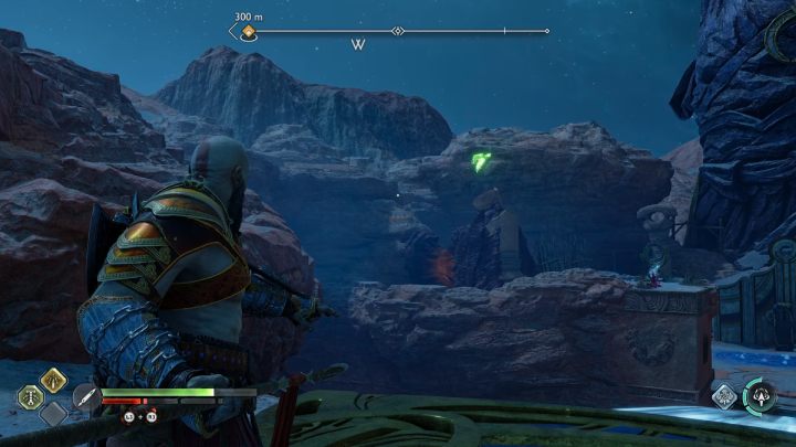 The Raven flies in circles next to the statue - God of War Ragnarok: The Forbidden Sands, Alfheim - secrets, collectibles - Alfheim - God of War Ragnarok Guide