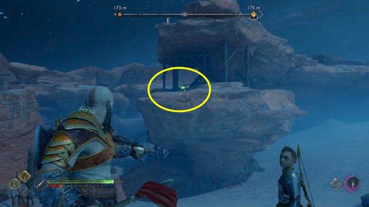 The Raven sits on a rock - God of War Ragnarok: The Forbidden Sands, Alfheim - secrets, collectibles - Alfheim - God of War Ragnarok Guide