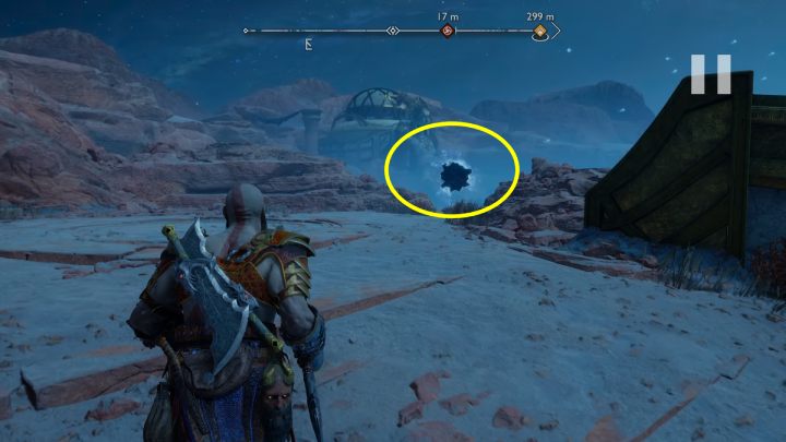 Jump on the rock and break through the weak spot - God of War Ragnarok: The Forbidden Sands, Alfheim - secrets, collectibles - Alfheim - God of War Ragnarok Guide