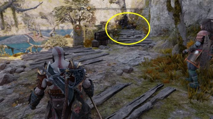 The treasure map is located at the entrance to the Alberich Hollow from the Bay of Bounty - God of War Ragnarok: Alberich Hollow, Svartalfheim - secrets, collectibles - Svartalfheim - God of War Ragnarok Guide