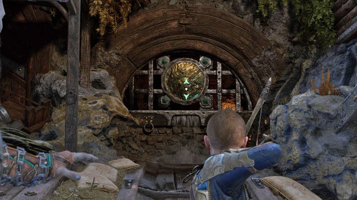 From now on, you can order Atreus to shoot green targets - God of War Ragnarok: How to destroy green blockades? - Exploration - God of War Ragnarok Guide
