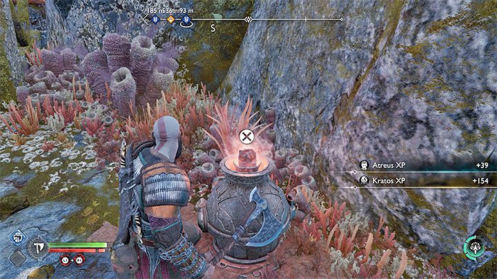 The second method is available only in those locations where you can find Fire Fombs - the image above shows an example of where to obtain them (Lygnbakr Island) - God of War Ragnarok: How to destroy yellow crystal blockades? - Exploration - God of War Ragnarok Guide