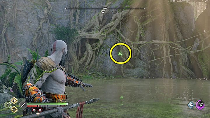 This one is in the air above the river west from The Southern Wilds - God of War Ragnarok: The Southern Wilds, Vanaheim - secrets, collectibles - Vanaheim - God of War Ragnarok Guide