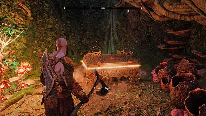 Crouch and get past the hole to enter a secret location containing the chest - God of War Ragnarok: The Southern Wilds, Vanaheim - secrets, collectibles - Vanaheim - God of War Ragnarok Guide
