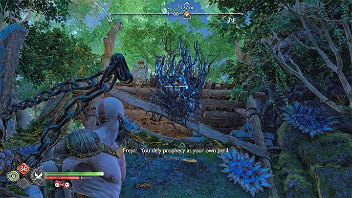 Explore the area north of the main village building - God of War Ragnarok: The Abandoned Village, Vanaheim - secrets, collectibles - Vanaheim - God of War Ragnarok Guide