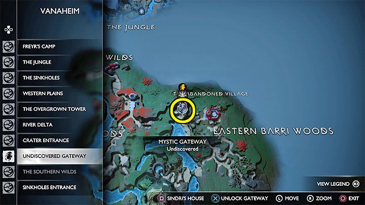 You can easily reach this and several other collectibles described below after finishing the storyline - unlock the Mystic Gateway of the Abandoned Village (shown in the picture) - God of War Ragnarok: The Abandoned Village, Vanaheim - secrets, collectibles - Vanaheim - God of War Ragnarok Guide