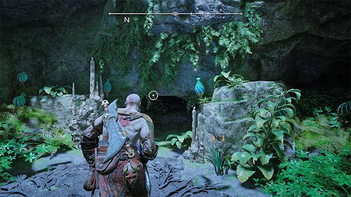 Locate the small hole in the area shown in the picture - God of War Ragnarok: The Abandoned Village, Vanaheim - secrets, collectibles - Vanaheim - God of War Ragnarok Guide