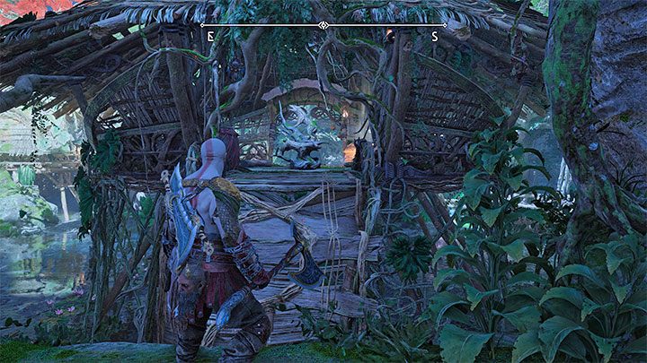 After squeezing through, you will reach a rocky ledge from which you can jump into the hut - God of War Ragnarok: The Abandoned Village, Vanaheim - secrets, collectibles - Vanaheim - God of War Ragnarok Guide