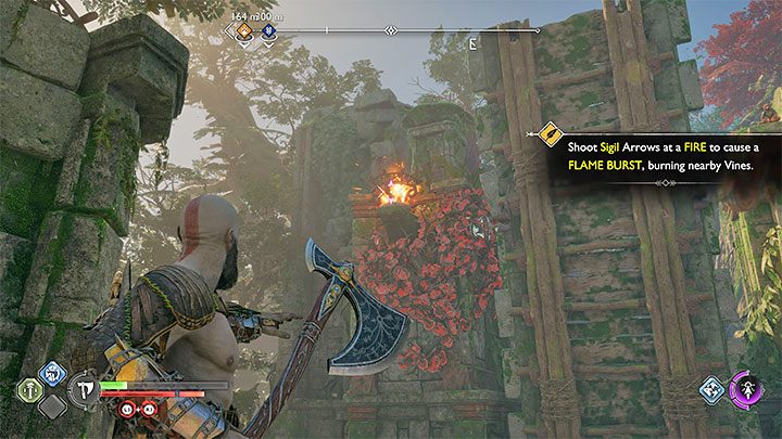 Investigate the main ruins adjacent to the boat dock - God of War Ragnarok: Pilgrims Landing, Vanaheim - secrets, collectibles - Vanaheim - God of War Ragnarok Guide