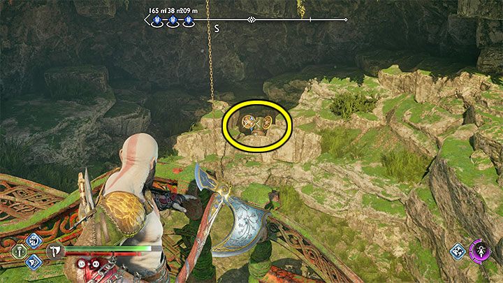 To open the chest, you need to throw the axe at targets in the area and set up the correct runes - God of War Ragnarok: Cliffside Ruins, Vanaheim - secrets, collectibles - Vanaheim - God of War Ragnarok Guide