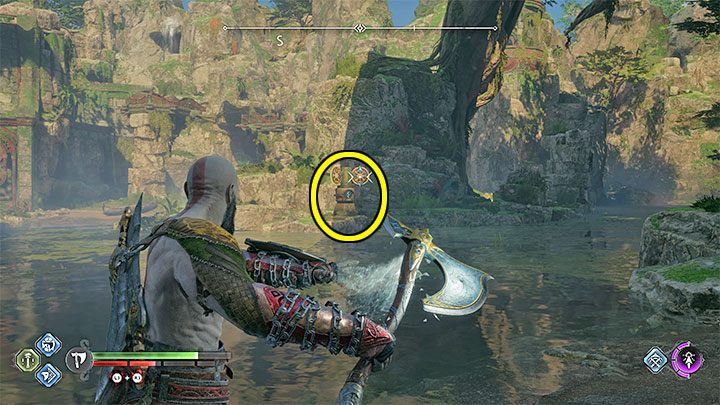 Shield 3 forces you to return to the boat and reach the shop north of the Nornir Chest - God of War Ragnarok: Cliffside Ruins, Vanaheim - secrets, collectibles - Vanaheim - God of War Ragnarok Guide