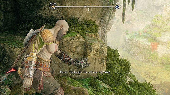 The artefact lies on the ground near the spitting plant - the northern part of the Veiled Passage, you can see the river from here - God of War Ragnarok: The Veiled Passage, Vanaheim - secrets, collectibles - Vanaheim - God of War Ragnarok Guide