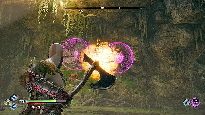 Now form a row of 3 seals - all the bells must be within their range - God of War Ragnarok: The Veiled Passage, Vanaheim - secrets, collectibles - Vanaheim - God of War Ragnarok Guide