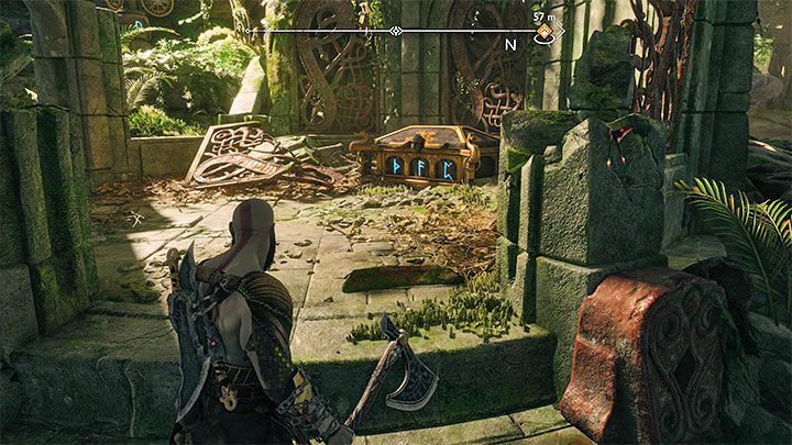 You will find the rune chest in the southern part of the woods - in the round ruins - God of War Ragnarok: Eastern Barri Woods, Vanaheim - secrets, collectibles - Vanaheim - God of War Ragnarok Guide