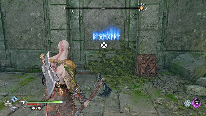 You will find blue runes on one of the walls - God of War Ragnarok: Eastern Barri Woods, Vanaheim - secrets, collectibles - Vanaheim - God of War Ragnarok Guide
