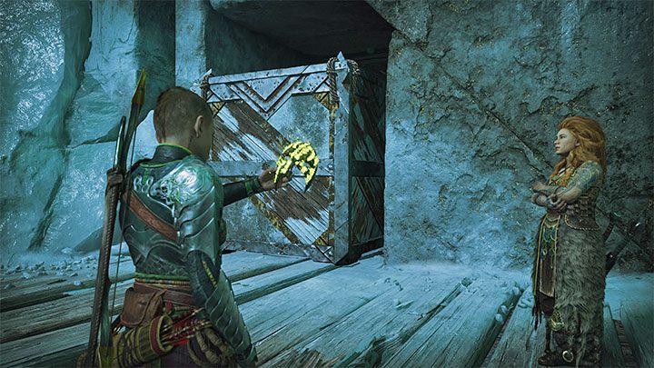 After another battle use the mechanism and shoot the grate in the floor with a sonic arrow - God of War Ragnarok: Unleashing Hel - walkthrough - Walkthrough - God of War Ragnarok Guide