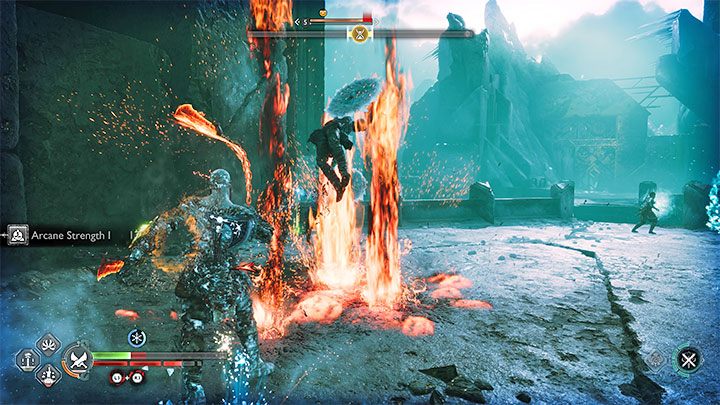 Press Square to trigger a challenging battle - AoE attacks will come in handy, as you'll be facing hordes of weaker undead - God of War Ragnarok: Reunion - walkthrough - Walkthrough - God of War Ragnarok Guide