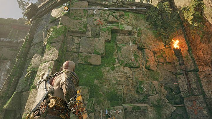 While in the ruins, find an interactive climb spot - it is shown in the screenshot - God of War Ragnarok: Lundas Lost Armour - finding 3 pieces of armor in Vanaheim - Labors - Vanaheim - God of War Ragnarok Guide