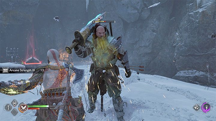The enemies you'll encounter have visible health bars, next to which you'll see their experience level - God of War Ragnarok: Beginners guide - Basics - God of War Ragnarok Guide