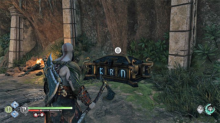 Nornir Chest #1 is in the north-western part of The Sinkholes - God of War Ragnarok: The Sinkholes, Vanaheim - secrets, collectibles - Vanaheim - God of War Ragnarok Guide