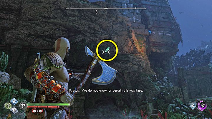 This raven can be found on the rocks in the eastern part of the Jungle - God of War Ragnarok: The Jungle, Vanaheim - secrets, collectibles - Vanaheim - God of War Ragnarok Guide
