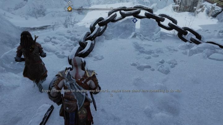 Climb the wall up, then use the chain to climb even higher - God of War Ragnarok: The Oarsmen, Midgard - secrets, collectibles - Midgard - God of War Ragnarok Guide