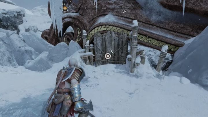 Break down the wooden door and return from the direction of the cave - God of War Ragnarok: The Oarsmen, Midgard - secrets, collectibles - Midgard - God of War Ragnarok Guide
