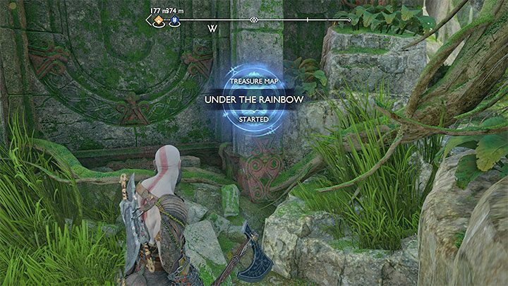 The map is in the grass in the northeast corner of the Noatun Garden main area - God of War Ragnarok: Noatun Garden, Vanaheim - secrets, collectibles - Vanaheim - God of War Ragnarok Guide
