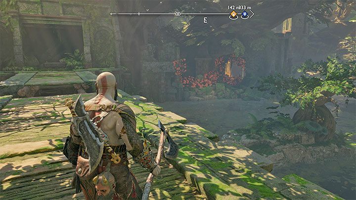 This will require approaching the Noatun Garden from the River Delta side (from the west) - God of War Ragnarok: Noatun Garden, Vanaheim - secrets, collectibles - Vanaheim - God of War Ragnarok Guide