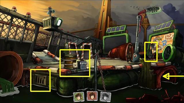 As blue Rufus, head towards the conveyor - Get nucleic acid and get into the conveyor | To rescue Goal and Deponia - To rescue Goal and Deponia - Goodbye Deponia Guide