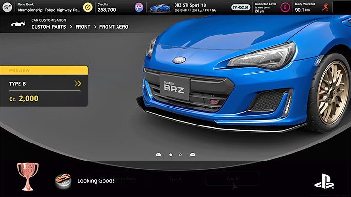 How to unlock: Bought and equipped aerodynamic parts - Gran Turismo 7: Trophies - list, trophy guide - Appendix - Gran Turismo 7 Guide