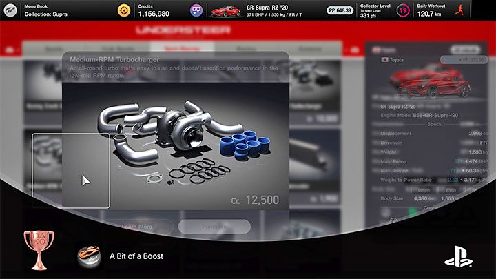 How to unlock: Purchased a turbo or supercharger 10 times - Gran Turismo 7: Trophies - list, trophy guide - Appendix - Gran Turismo 7 Guide