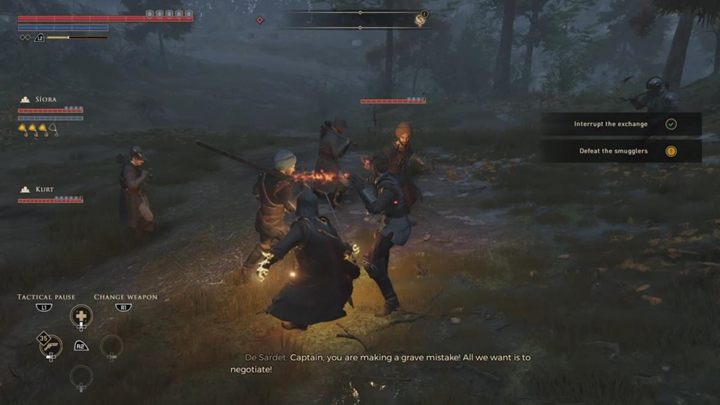 Youll have to defeat the smugglers and talk to the captain - Find Queen Bladnid | Siora quest in GreedFall - Siora - GreedFall Guide