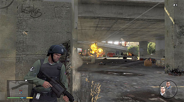 Keep blowing up the enemy cars - 79: The Big Score #2 - the Subtle variant - Main missions - Grand Theft Auto V Game Guide