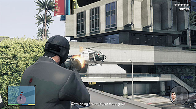 Keep destroying the enemy choppers - 83: The Big Score #2 - the Obvious variant - Main missions - Grand Theft Auto V Game Guide
