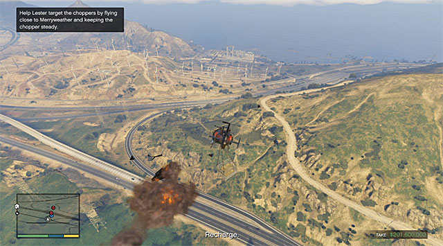 Avoid violent turns to allow Lester target the other choppers with ease - 83: The Big Score #2 - the Obvious variant - Main missions - Grand Theft Auto V Game Guide