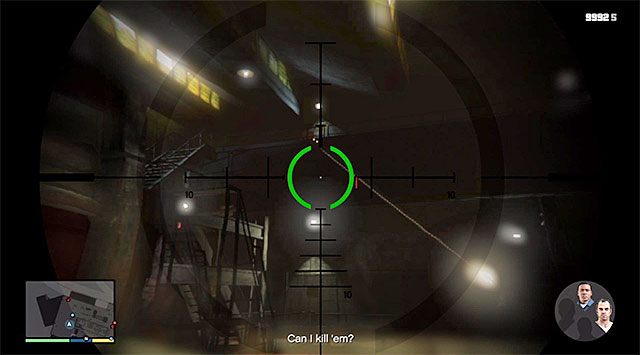 Watch out for the enemies approaching from the upper balconies - Ending C: The Third Way - Main missions - Grand Theft Auto V Game Guide