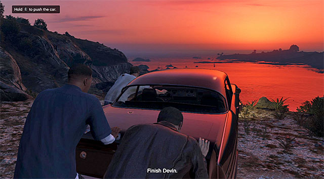 Push down the car with Devin inside - Ending C: The Third Way - Main missions - Grand Theft Auto V Game Guide